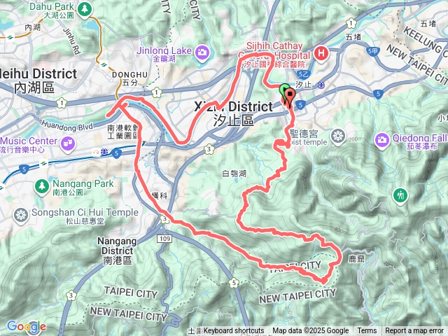 汐止和平鴿健走○型路線