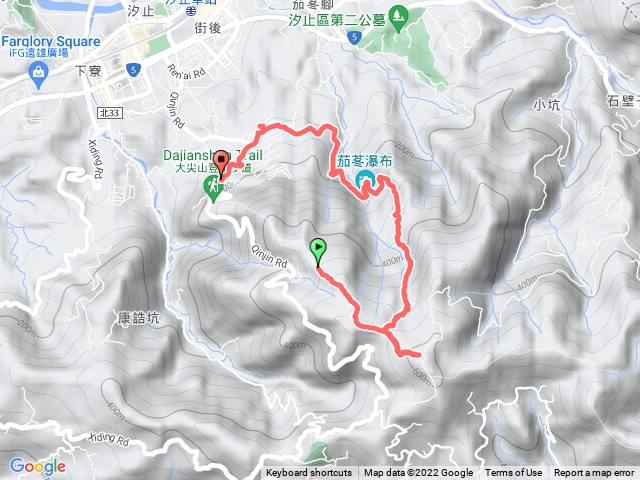 汐止大尖山-四分子尾山-茄苳古道-茄苳瀑布 O型半日走