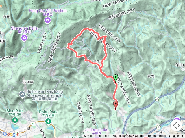 夢湖新山東稜新山火燒坪山柯子林山金明山如意湖