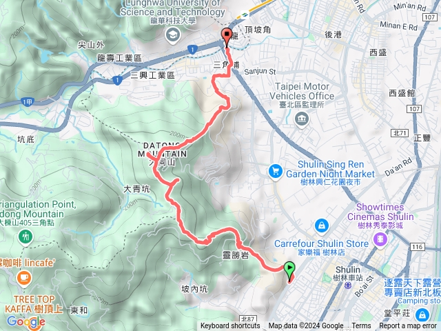 樹人家商、南寮福德宮、大同山、青龍嶺、雷達站、三角埔頂山、新北市忠烈祠、迴龍預覽圖