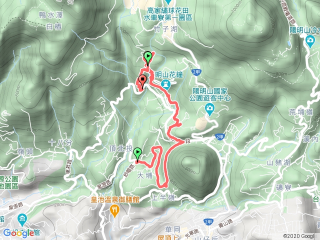 湖山國小步道>半嶺>橫嶺古道>大屯瀑布>青春嶺