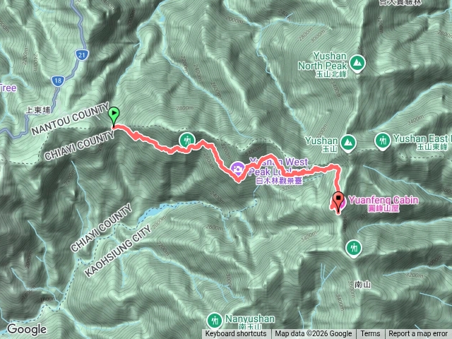 塔塔加至圓峰及圓峰山屋預覽圖