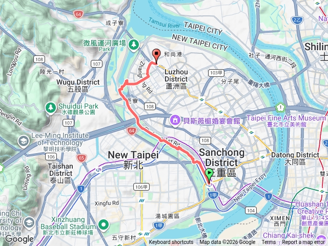 捷運三重站-新北大都會公園-捷運蘆洲站
