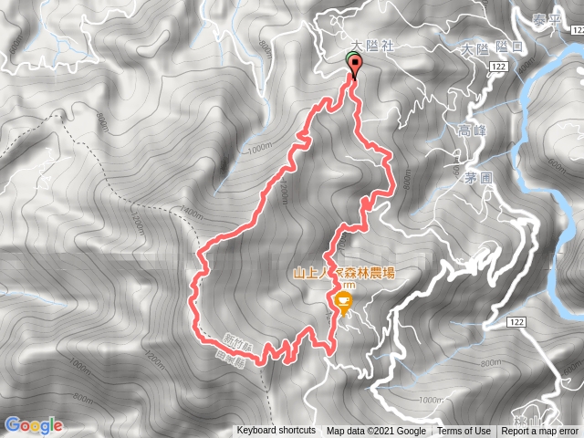 鵝公髻山O型路線(經山上人家,赤柯神木群,斯卡嵐慕雲霧步道)