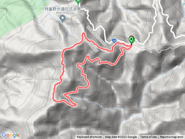 台18線新高口>霞山舊鐵道>東水山>兒玉山>O回新高口