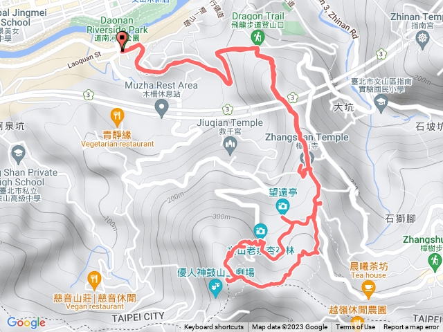 政大飛龍步道上待老坑山下杏花林