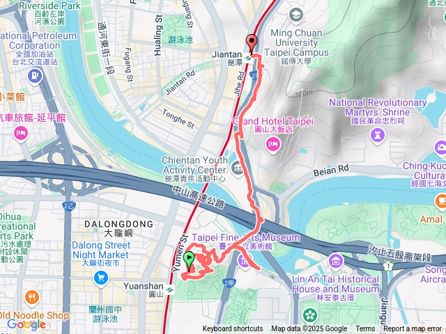 2025 D0114 圓山仔 : 圓山捷運站 → 臨濟護國禪寺 →台北四國八十八佛 →圓山遺址→圓山仔 圖根點 →台灣神宮遺址石燈籠 →中山橋(明治橋)石 →劍潭公園狛犬→劍潭捷運站預覽圖