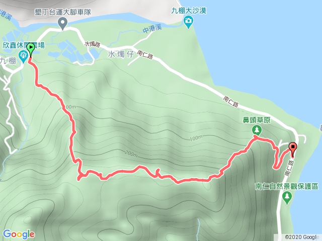 屏東縣滿州鄉九棚越嶺道出鼻頭大草原