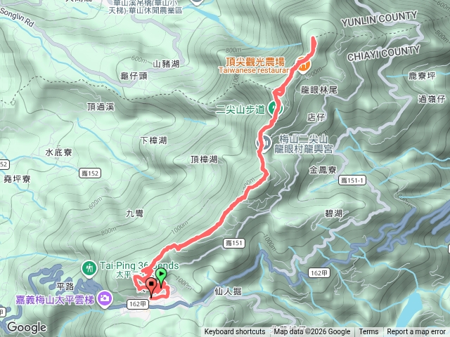 雲嘉五連峰原路來回預覽圖