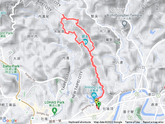 金龍湖-老鷲尖-水尾潭-康樂街275巷-油桐嶺-內溝山-翠湖-金籠湖