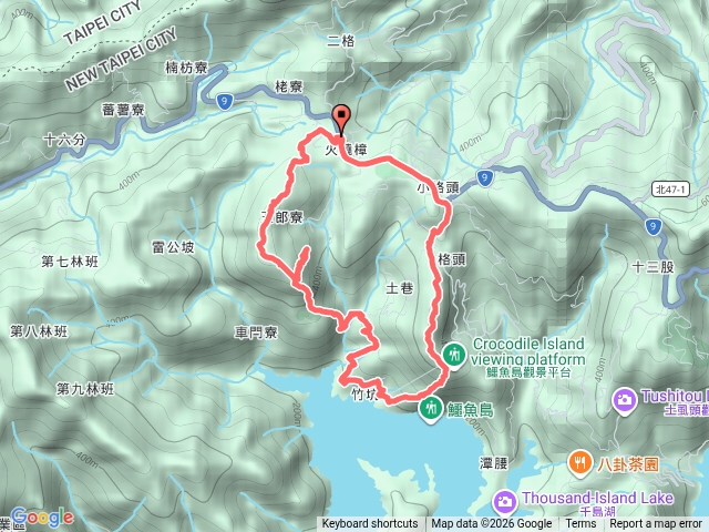 二格公園-雷公埤山-鱷魚島觀景台-小格頭獅頭山O形