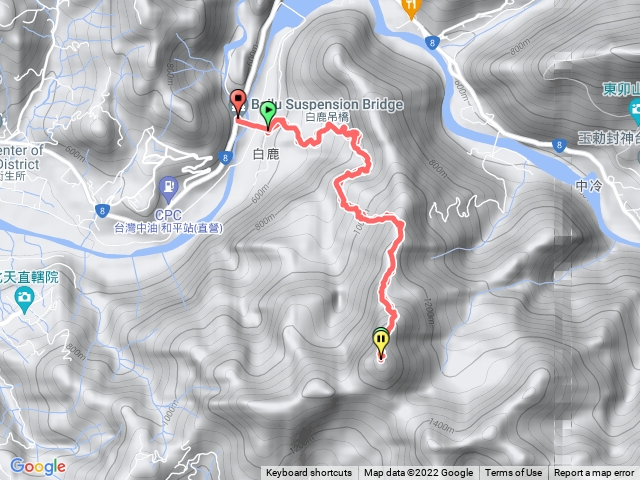 白毛山 白鹿吊橋起登