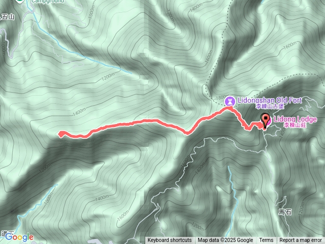 自李崠山到大混山來回