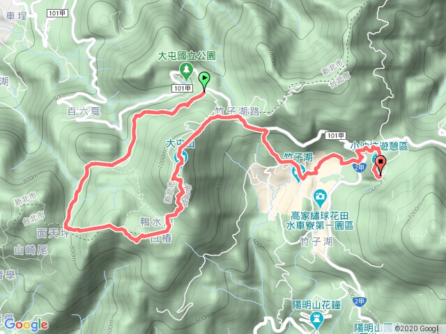 二子坪～大屯山西峰～大屯山南峰～大屯山～竹子湖～小油坑