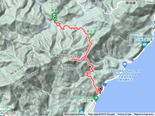 烏山越嶺古道、坪溪古道、石空越嶺古道下外澳，順登太和山