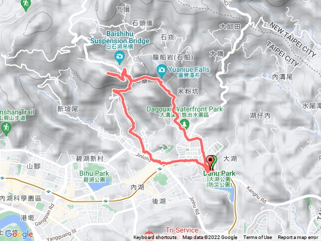 大湖公園捷運站-圓覺步道-忠勇山