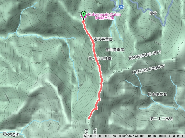 庫哈諾星山屋、關山來回