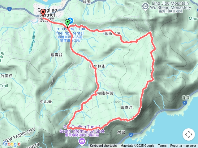 雪山尾稜北段O型（福隆車站-福卯古道-隆隆山-隆林山-鶯歌石山-大崛澳山-石城山-隆嶺古道）