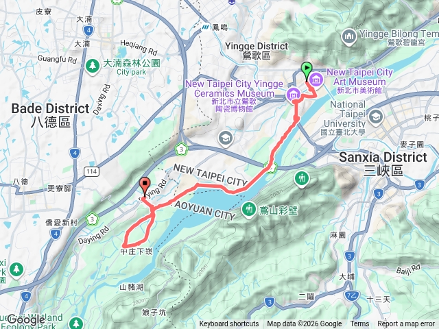 鶯歌捷運--鶯歌山水步道--大嵙崁親水公園--大溪中庄九月雪