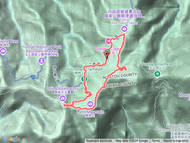 鹿林山、鹿林前山O型走(上東埔停車場→東埔大草原→大鐵杉→麟趾山鞍部→鹿林山→鹿林前山天文台→鹿林山莊→上東埔停車場)預覽圖