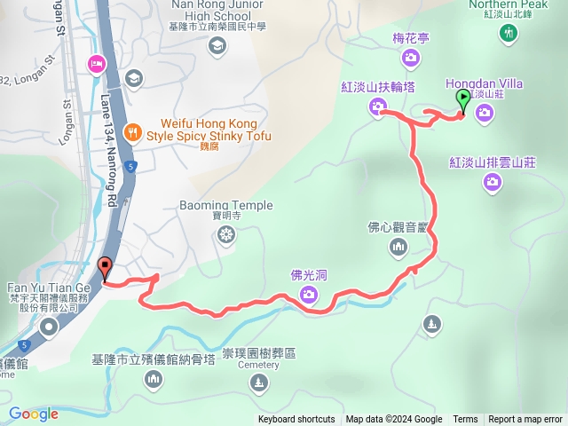 紅淡山-A3路線／單程：三角點-南榮路