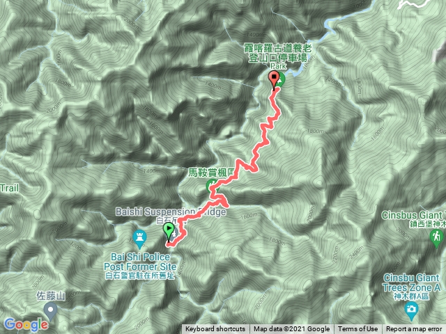 霞喀羅國家步道(白石吊橋-養老登山口)