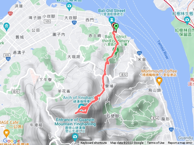 八里渡船頭→牛港埔→硬漢嶺