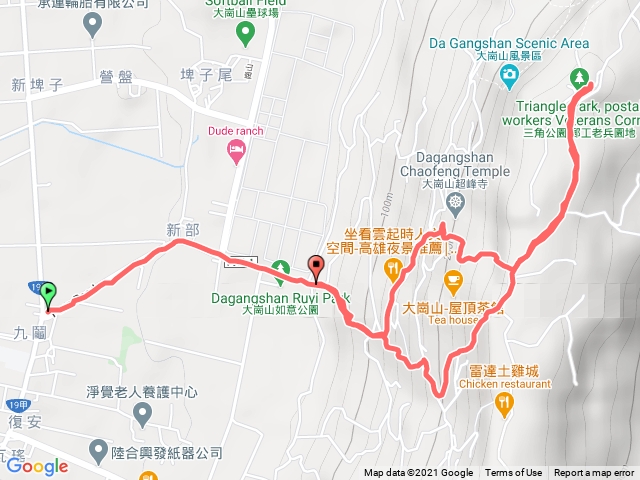 大崗山(小百岳#74)九鬮公車站牌→菩提大道→超峰寺→大崗山→天靈洞→龍湖庵→菩提大道