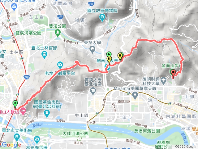 劍潭山步道至金面山（攀岩段下）