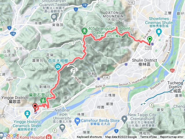 樹林車站-大棟山-百年榕樹-鶯歌石-鶯歌車站