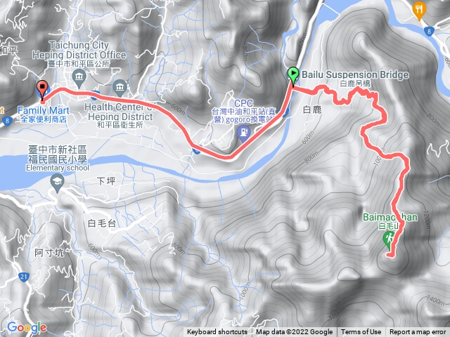 2022 0917 白毛山原路折返，下山先衝全家（克拉）