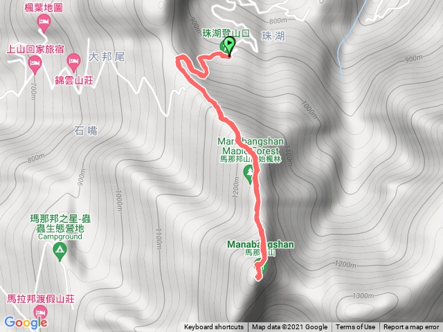 馬那邦山 珠湖登山口上