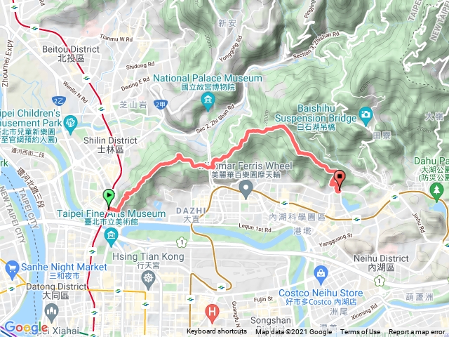 1100828圓山劍潭入-文間山-金面山-內湖麗山高中出