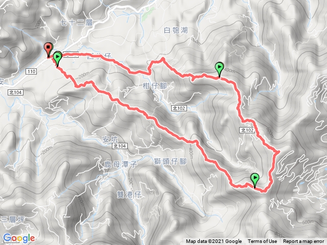 安新山、安坑山、粽串尖、大丘田山、十七寮山O行