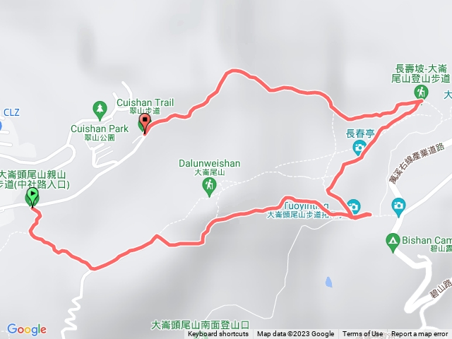 中社路登山口-竹林-長壽坡-翠山步道