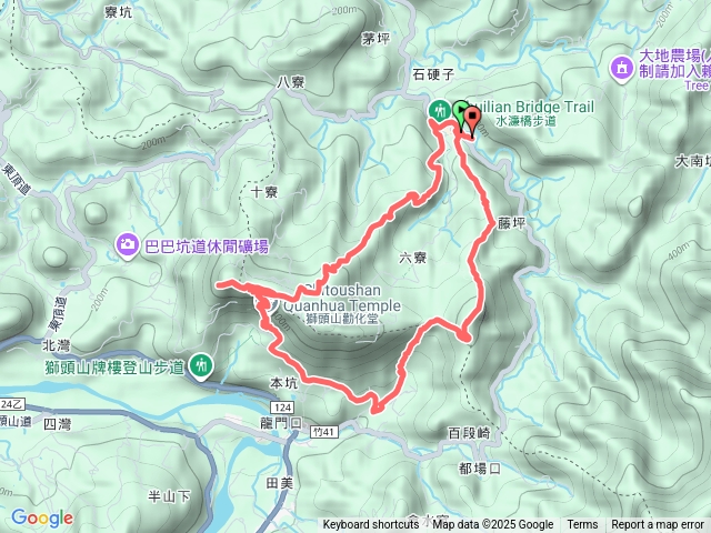 猿獅縱走-水濂洞-猿山-獅頭山-獅尾山O型預覽圖