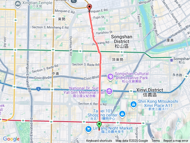 光復南路南端到光復北路北端