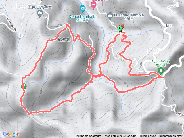 作埤內古道O行。過展望峰、耳空龜山、雙石塔。