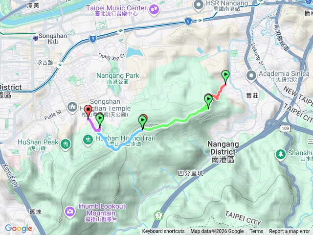草里坡縱走預計軌跡預覽圖