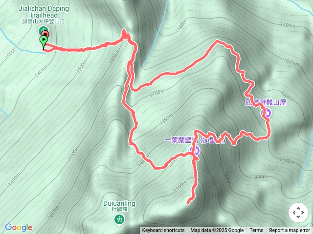 加里山（中線上，小木屋鐵道路回）