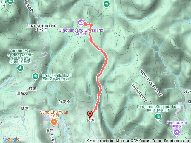 內雙溪古道山路至擎天崗金包里大城門來回 (夏日無水)預覽圖