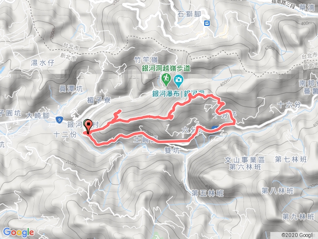 崎頭崙山登山口>>崎頭崙山>>六分山>>萬善堂>>六份仔福德宮>>崎頭崙山登山口