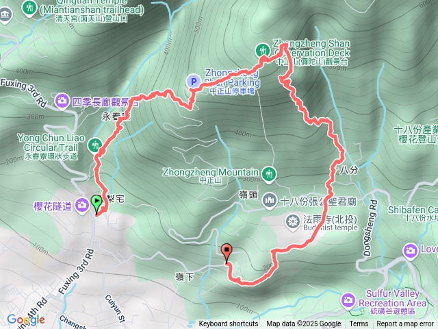 永春寮溪步道上中正山-下18份登山口-法雨寺步道-嶺腳公車站