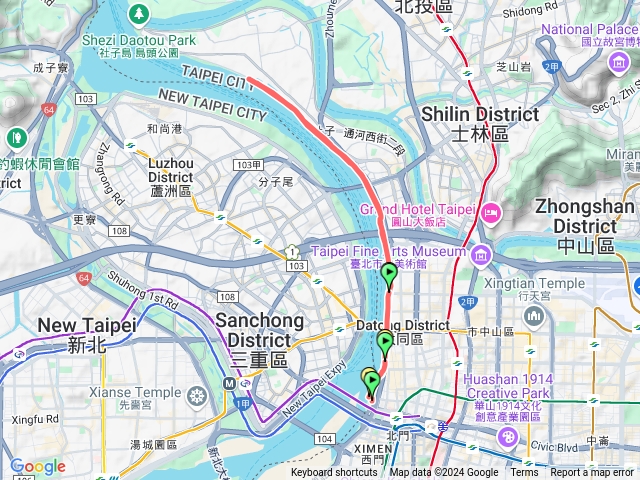 大稲埕碼頭-社子島河濱來回預覽圖