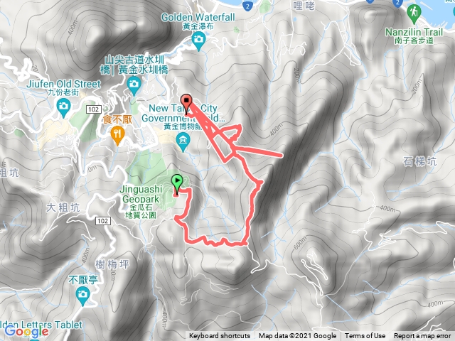 金瓜石地質公園 + 半屏山 + 茶壺山 ( 小O型 )