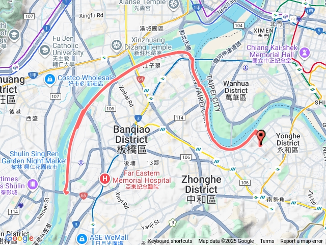 永和橫移門到浮洲橋來回預覽圖