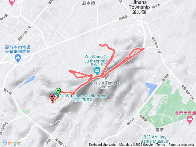 金門太武山四進四出(太武公墓-毋忘在莒-文康中心來回，蔡厝古道來回，斗門古道來回)