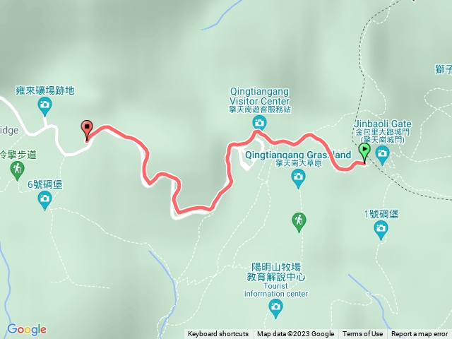 金包里下擎天崗車道