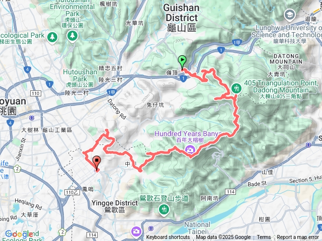 2025.1.30龜山壽山巖~東嶺頂山~馬頭尖~大湖頂山~大棟山~石灰坑山~大湖山~山仔頂山~鳳鳴車站