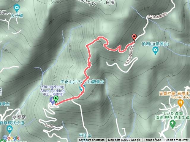 中正山停車場-中正山-中正山第一登山口